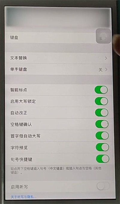 苹果手机设置打字键盘的方法教程截图