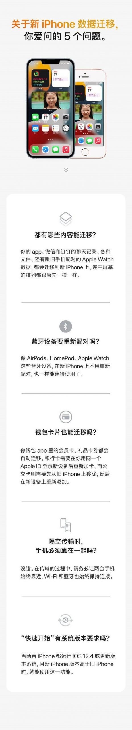 小编分享iPhone13数据迁移有哪些问题。