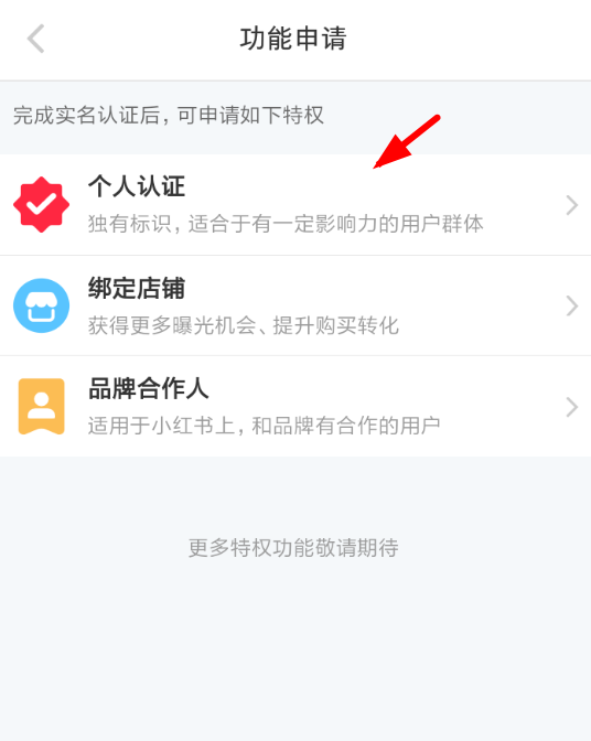 在小红书APP中申请个人认证的详细步骤截图