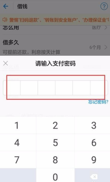 支付宝使用蚂蚁借呗借钱的操作过程截图