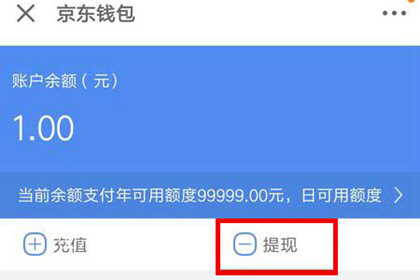 京东钱包中提现的具体操作步骤截图