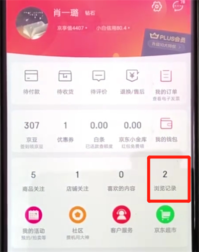 京东查看浏览记录的操作步骤截图