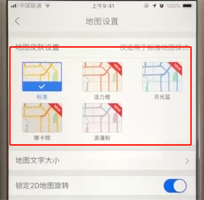 高德地图中设置地图皮肤的简单方法截图