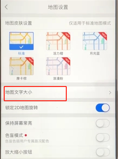 高德地图设置地图文字大小的操作步骤截图