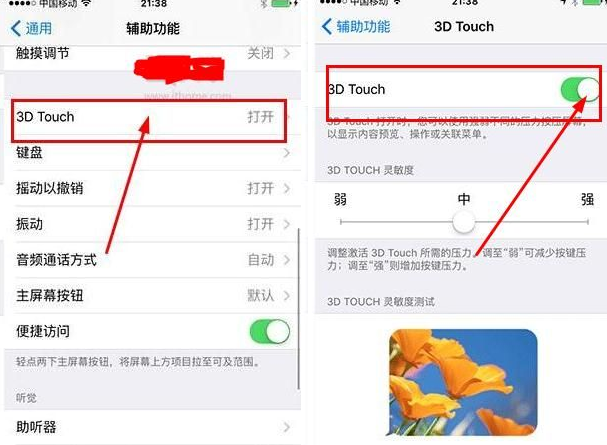 苹果手机将3D Touch关掉的操作流程截图