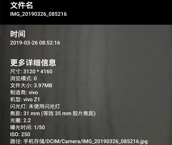 在vivoz1中查看照片拍摄时间的方法讲解截图