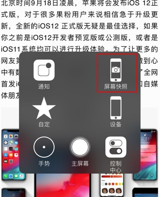 iphonexs截屏快捷键的使用教程截图