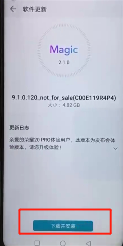 荣耀20pro中进行更新系统的操作教程截图