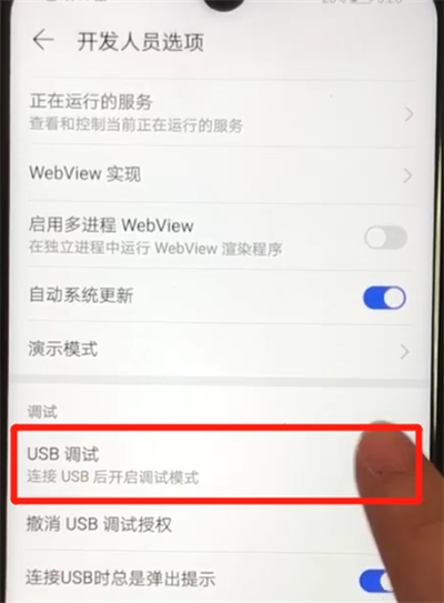 华为nova4e中打开usb调试功能的操作教程截图