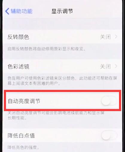 iphonexr中关闭自动亮度调节的简单操作截图