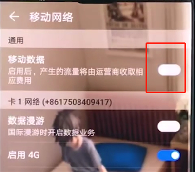 华为手机中打开流量的简单操作步骤截图