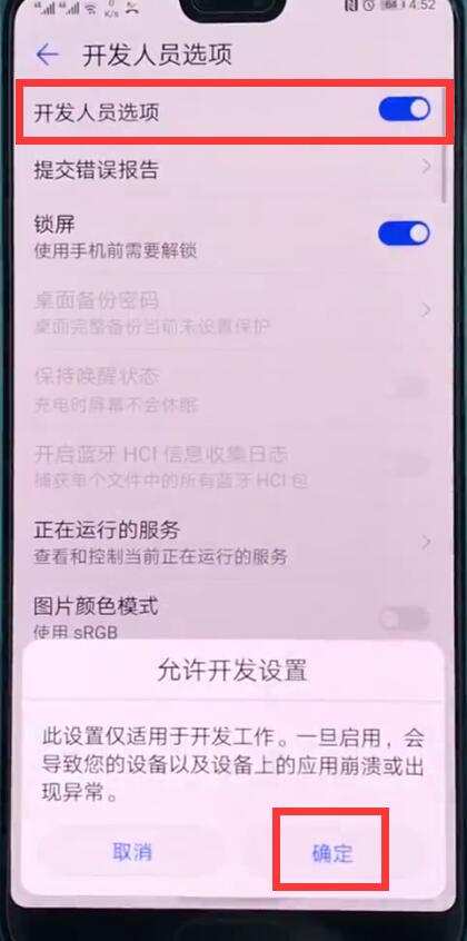 华为p20中打开开发人员选项的操作步骤截图