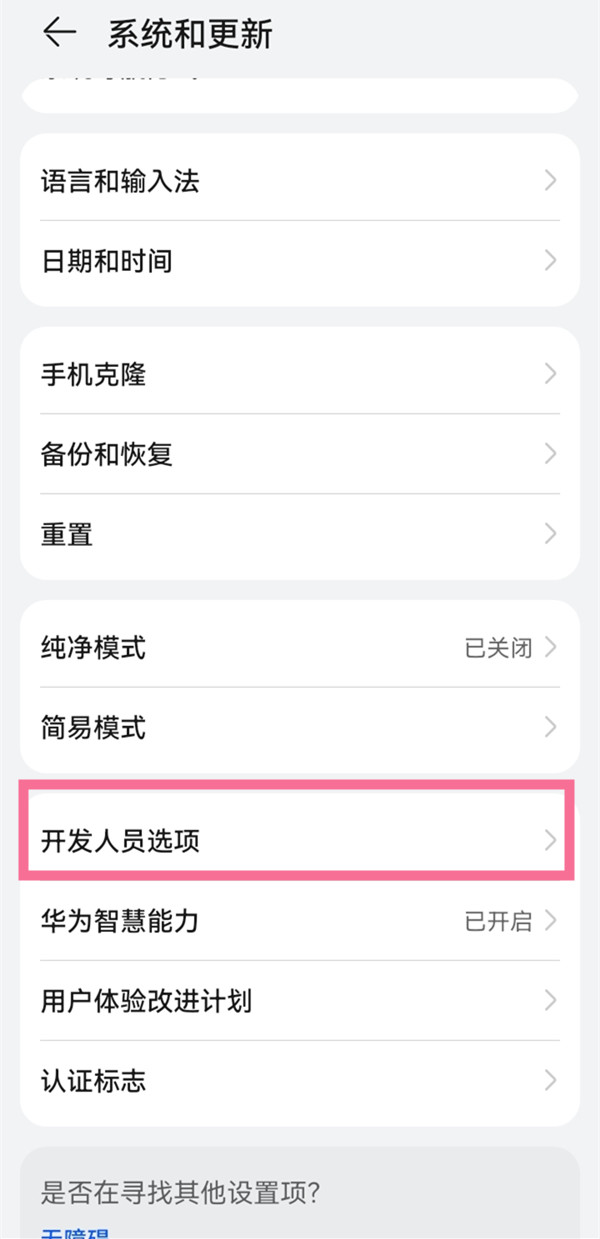 鸿蒙开发人员选项在哪里打开？鸿蒙开发人员选项打开教程截图