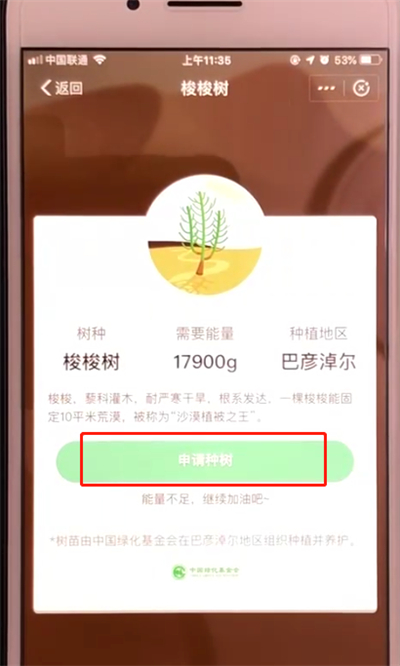 支付宝蚂蚁森林中申请种树的操作教程截图