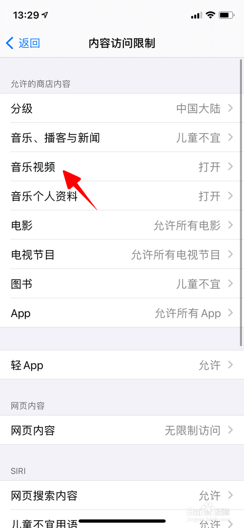 ios14如何禁止显示音乐视频