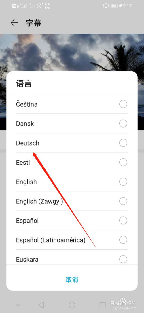 华为手机如何设置字幕语言为Deutsch