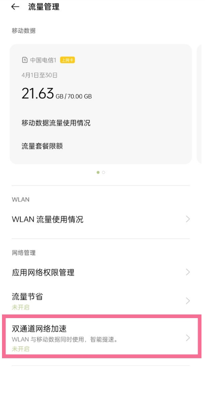 一加9如何设置双通道网络加速?一加9设置双通道网络提速方法截图