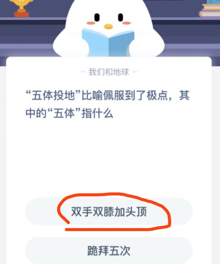 五体投地比喻佩服到了极点其中的五体指什么。