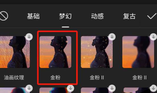 剪映视频如何加金粉和慢动作特效