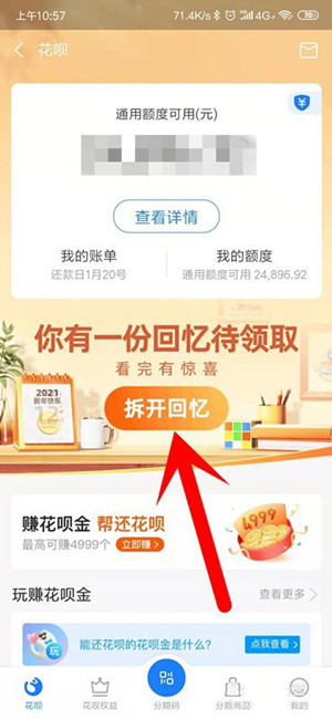 支付宝花呗回忆如何看。
