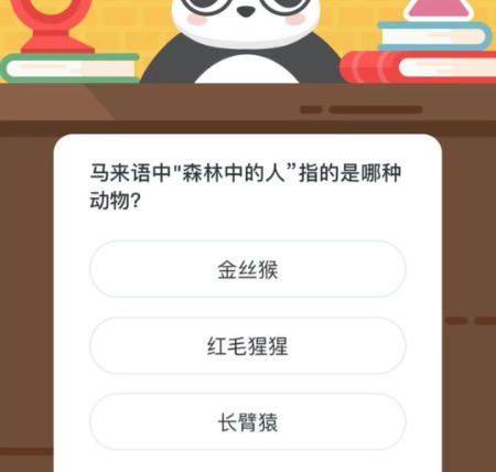 马来语中森林中的人指的是哪种动物？微博森林驿站2月25日今日答题答案