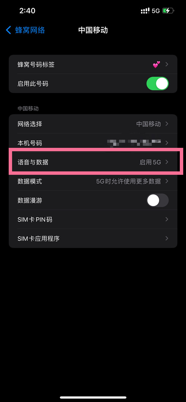 iphone12如何打开5G网络