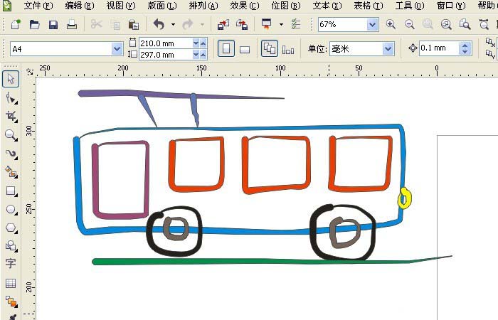 cdr制作有轨公交车的图文操作截图