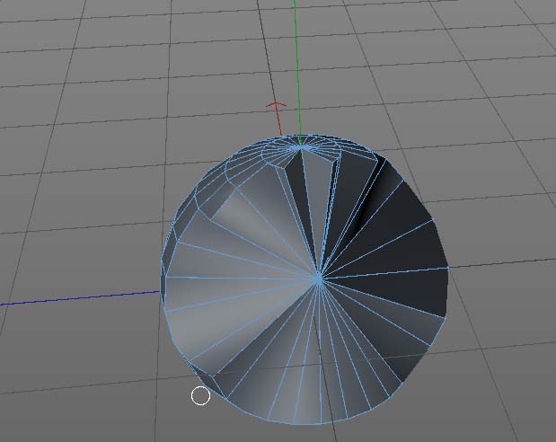 在C4D里使用坍塌工具处理球体的操作过程截图