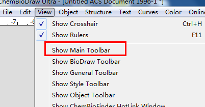 ChemDraw工具栏不见了的处理操作截图