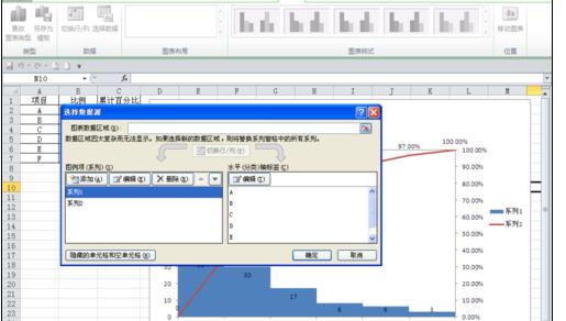 Excel2010版制作柏拉图的图文操作截图