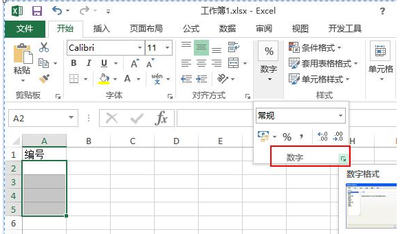 在Excel工作表中输入0开头数字的操作过程截图