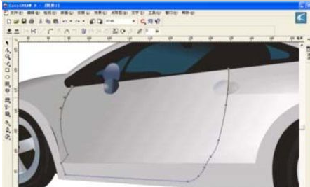 CDR做出浅蓝色宝马汽车的操作流程截图