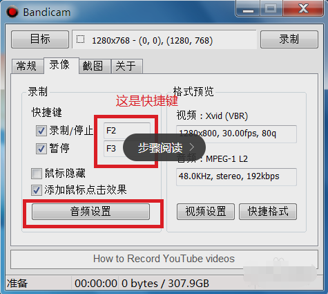 Bandicam给视频加水印的详细操作截图