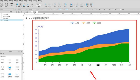 Axure绘画彩色面积图的具体操作教程截图