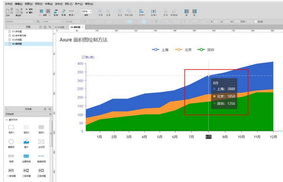 Axure绘画彩色面积图的具体操作教程截图