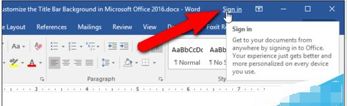 microsoft office2016设置自定义标题栏的操作教程截图