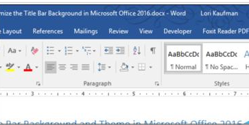 microsoft office2016设置自定义标题栏的操作教程截图