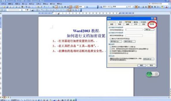 word2003设置密码的详细步骤截图