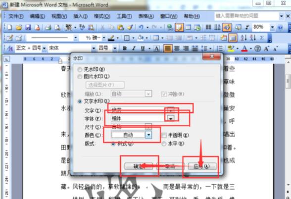 word2003文档添加水印的方法介绍截图