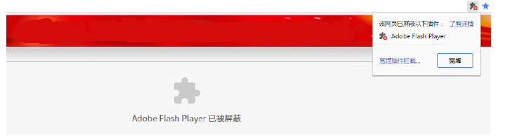 谷歌浏览器禁止 Adobe Flash Player 插件。