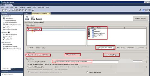 MySQL Workbench进行mysql数据库备份的操作教程截图