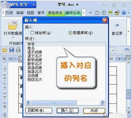 WPS Office2012中邮件合并功能的具体操作步骤截图