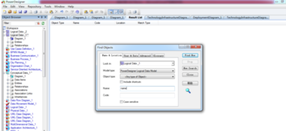 Power Designer中对象查询的使用方法介绍截图
