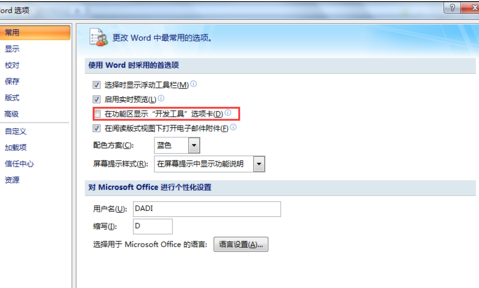 office2007添加开发工具选择卡的操作教程截图