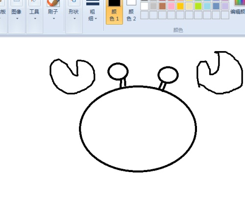 画图工具绘制红色螃蟹的操作方法截图