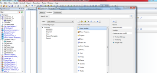 Power Designer定制个性化工具栏的操作教程截图