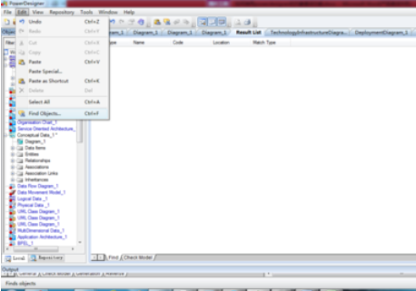 Power Designer中使用对象查询功能的简单操作教程截图