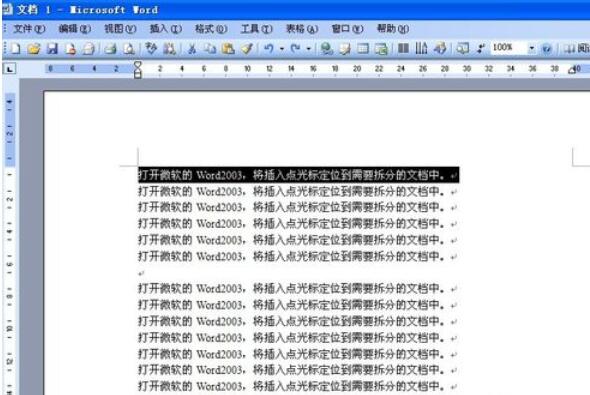 Microsoft Office 2003拆分窗口的操作教程截图