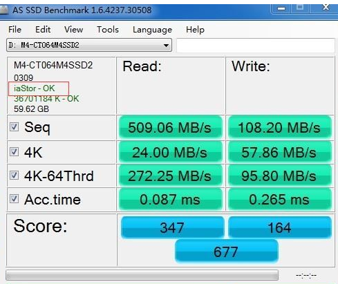 AS SSD Benchmark查看硬盘状态的详细操作步骤截图