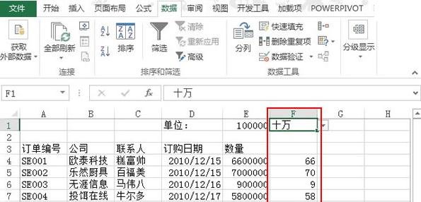 excel2013设置数据以百万单位显示的操作教程截图